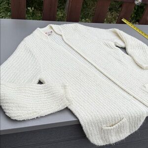 70/80s vintage cream cardigan Cottagecore Cozy Knit with pockets small collar